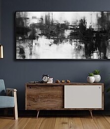 billiga -handgjord oljemålning canvas väggkonst dekoration svart och vit modern enkel handmålad abstrakt dekorativ bild för hem vardagsrum dekor rullad ramlös osträckt målning