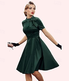 preiswerte -Retro Vintage 1950er Kleid Swing-Kleid Ausgestelltes Kleid Damen Maskerade Heimkehr Teegesellschaft Alltagstauglich Erwachsene Kleid Abschlussballkleider