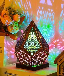 abordables -Luz led bohemia, proyector de cielo estrellado colorido, luz nocturna, decoración de habitación, lámpara de proyección romántica para niños, regalos, lámpara de mesa