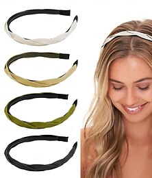baratos -1pc trançado headbands para mulheres meninas de couro fino hairbands para o cabelo feminino moda antiderrapante cabeça banda cores sólidas acessórios para o cabelo