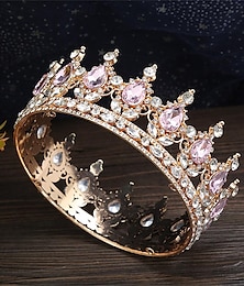 abordables -Couronne ronde baroque en alliage, couvre-chef d'anniversaire de célébrité d'internet, cadeau pour adulte de dix-huit ans, couronne de reine