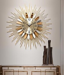 preiswerte -Große Wanduhr aus Metall, dekorativ, 58 cm, Tarburst-Wanduhr, moderne geräuschlose Wanduhr, Instrumente aus der Mitte des Jahrhunderts, Satelliten-Metallwanduhr, große Starburst-Dekoration für
