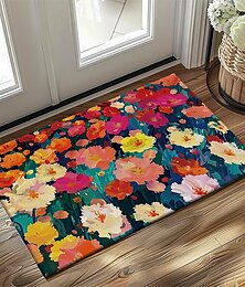 billige -fargerike blomster dørmatte v sklisikre oljetett teppe innendørs utendørs matte soverom dekor baderomsmatte inngangsteppe