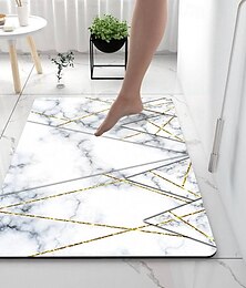 economico -Tappetini da bagno con motivo in marmo, tappeto da bagno assorbente creativo, terra di diatomee antiscivolo