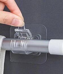 economico -2 pz/set luminoso senza trapano staffe per asta di tenda, ganci autoportanti per asta di tenda ganci di fissaggio regolabili senza chiodi clip fissa per tenda da parete per appendere rack staffe a