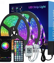 billige -20m 30m Fjernbetjeninger 16 lysdioder SMD 3535 8 mm 1set Multifarvet LED Lyskæder APP kontrol Fest Selvklæbende 24 V