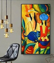 cheap -Handmade Oil Painting Canvas Wall Art Decoration Picasso Style Abstract Girl for Home Decor Rolled Frameless Unstretched Painting