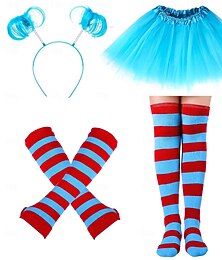 preiswerte -Die Katze im Hut Cosplay Ding eins Sache zwei Cosplay Kostüm Handschuhe Strümpfe / Strumpfhosen Film Cosplay for Damen Mädchen Kinder Erwachsene Karneval Kindertag Maskerade