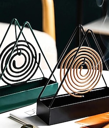 cheap -Iron Mosquito Coil Holder Incense Holders Coil Incense Burner Frame Repellent Incense Rack for Household Bedroom Patio Triangular Shape Mosquito Repellent Incense Rack Anti-scald Mosquito Coil Holder