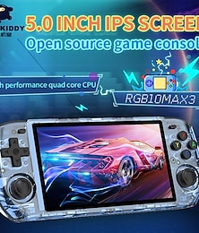 cheap -POWKIDDY RGB10MAX3 Handheld Game Console 5 Inch IPS OCA Full Fit HD Screen Retro Game Support Wired Controllers Children's gifts, Christmas Birthday Party Gifts for Friends and Children
