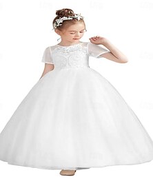 cheap -Flower Girl Dress Pageant Tulle Bridesmaid Formal Fancy Dresses for Wedding Ball Prom Toddler/Kids/Junior