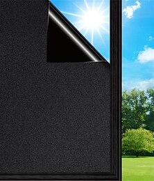 baratos -Filme de vidro fosco preto para isolamento térmico e proteção uv adesivos de janela de eletricidade estática para escritório doméstico 45*100cm