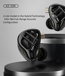 baratos -Kz zar 7ba 1dd driver híbrido fone de ouvido intra-auricular hifi 2pin com fio fone de ouvido música dj fone de ouvido esporte jogo earbud zax zad ast