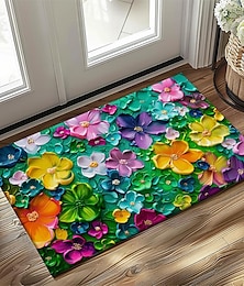 voordelige -olieverfschilderij lijnen bloemen deurmat antislip oliebestendig tapijt binnen buiten mat slaapkamer decor badkamer mat entree tapijt deurmat