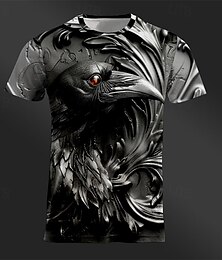 cheap -Graphic Animal Eagle Designer Casual Street Style Men's 3D Print T shirt Tee Tee Top Sports Outdoor Holiday Going out T shirt Silver Black Light Grey Short Sleeve Crew Neck Shirt Spring & Summer