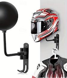 economico -Supporto da parete per casco da moto - Supporto per casco in metallo rotante a 180° esposizione casco da bicicletta appendiabiti montabile