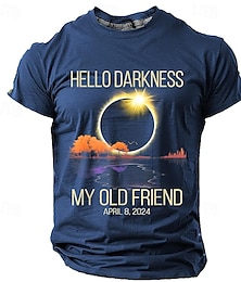 preiswerte -Hallo Dunkelheit, mein alter Freund, Vintage-Street-Style, Herren-T-Shirt mit 3D-Druck, T-Shirt, Sport, Outdoor, Urlaub, Ausgehen, T-Shirt, Schwarz, Armeegrün, Dunkelblau, Kurzarm-T-Shirt mit