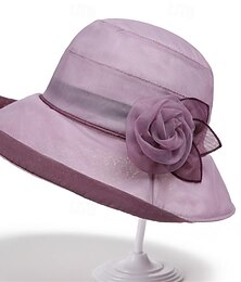 economico -Retrò Vintage Anni 1950 Rockabilly Stile pescatore Cappello da sole in paglia Tinta unica Costume Per donna Halloween Mascherata Vacanza Casual Quotidiano Spiaggia Adulti Cappello