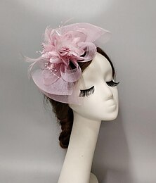halpa -fascinators Päähine Verkko Veil Hattu Häät Naisten päivä Kanssa Ruseteilla Kukkakuvio Päähine Päähineet