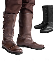 economico -scarpe rinascimentali medievali vintage retrò stivali jazz piatti pirata cavaliere ritter uomo unisex halloween evento/festa in maschera scarpe fantasia stivali medievali