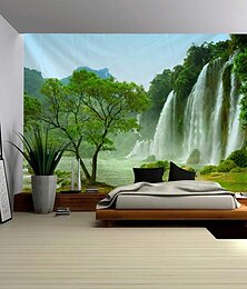 halpa -maisema vesiputous roikkuu kuvakudos seinä taide suuri kuvakudos seinämaalaus sisustus valokuva tausta peitto verho koti makuuhuone olohuoneen sisustus