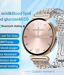 Недорогие -ja02 умные часы женские 1,28 амолед ЭКГППГ частота сердечных сокращений мочевая кислота липиды крови неинвазивный монитор радиации глюкозы в крови браслет