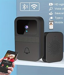 お買い得  -1 個スマートセキュリティドアベルカメラホームワイヤレス 2.4g-wifi ビデオドアベル赤外線暗視リモートビデオ通話キャプチャ訪問者の写真盗難防止装置アプリセキュリティドアベル