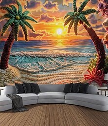 voordelige -palmbomen schilderen hangend tapijt kunst aan de muur groot tapijt muurschildering decor foto achtergrond deken gordijn thuis slaapkamer woonkamer decoratie