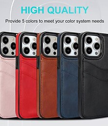 cheap -Phone Case For iPhone 15 Pro Max iPhone 14 13 12 11 Pro Max Mini SE X XR XS Max 8 7 Plus Back Cover Ultra Thin Non-Yellowing Card Slot Retro TPU PU Leather