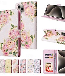 Недорогие -телефон Кейс для Назначение айфон 16 iPhone 15 Pro Max iPhone 14 13 12 11 Pro Max Mini SE X XR XS Max 8 7 Plus Кошелек для карт Полная защита тела с ремешком на запястье Откидная подножка