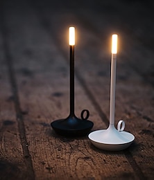 abordables -lampe de table sans fil en aluminium tactile en forme de bougie tactile gradation type-c lampe de table rechargeable décoration intérieure chambre salon