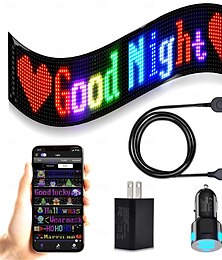 economico -cartello per auto a led pannello a matrice di led flessibile ultra sottile usb 5v controllo dell'applicazione bluetooth fai da te cartello a scorrimento programmabile per auto festa di nozze festival, accessori per auto