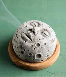 Недорогие -Лунная курильница, изысканный держатель для благовоний с обратным потоком, элегантный акцент декора гостиной, орнамент для ароматерапии