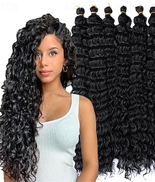 baratos -cabelo de crochê latino-americano 14 polegadas 18 polegadas 22 polegadas 6 unidades / pacote havaí onda profunda cabelo de crochê onda do mar cabelo sintético trança extensões de cabelo de crochê