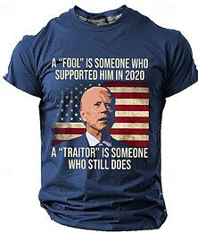cheap -A Fool Is Someone Who Supported Him in 2020 Street Style Designer Vintage Men's 3D Print T shirt Tee Tee Top Sports Outdoor Holiday Going out T shirt Black Army Green Dark Blue Short Sleeve Crew Neck
