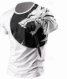 baratos -Homens Gráfico Lobo Camiseta Manga Curta Camiseta Impressão 3D Gola Redonda Camisa Retro Vintage Casual Estilo de rua Esportes Feriado Para Noite Preto Branco Azul Primavera Verão Roupa S M L XL 2XL