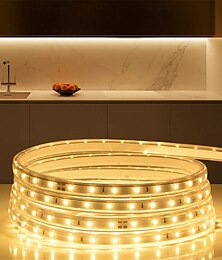 abordables -Bande lumineuse LED étanche à l'eau, plug-in, bande lumineuse pour piscine extérieure, étanche ip67, bande lumineuse à diodes, lumière décorative de vacances, chaîne LED avec prise ue