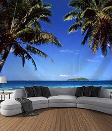 economico -Arazzo da appendere con palme da spiaggia, arte da parete, grande arazzo, decorazione murale, fotografia, sfondo, coperta, tenda, casa, camera da letto, soggiorno, decorazione