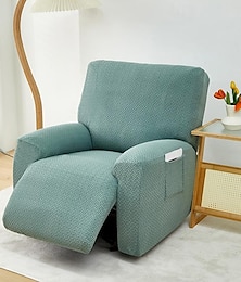 voordelige -Jacquard fauteuil hoezen lazyboy hoezen bank stoelhoes 4-delige set, antislip liggend met opbergvakken meubelbeschermer voor woonkamer