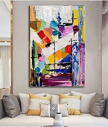 cheap -EXTRA LARGE IMPASTO painting hand painted oil painting Wall Art - Abstract Oil Painting on Canvas Thick strokes painting Modern Painting for Living Room bedroom artwork painting
