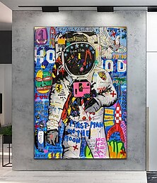 economico -Fatto a mano Hang-Dipinto ad olio Dipinta a mano Verticale Pop Art Arte di strada Moderno Senza telaio interno  (senza cornice)