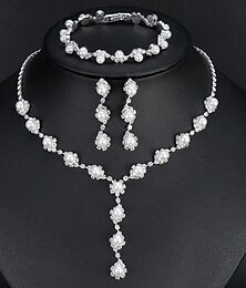 preiswerte -Brautschmuck-Sets 1 Aleación Ohrringe Halsketten Armbänder Damen Modisch Stilvoll Niedlich Schick Freude Geometrische Form Schmuck-Set Für Party