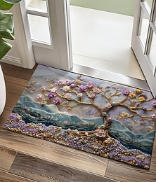 economico -viola scintillante albero della vita zerbino tappetini tappeti lavabili tappetino da cucina tappeto antiscivolo a prova di olio tappeto per interni ed esterni arredamento camera da letto tappetino da