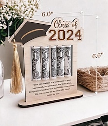 cheap -2024 Graduation Money Holders Wooden Money Clips - Stylish Graduation Season Gifts, Perfect for Preserving Memories and Celebrating Achievements with a Touch of Elegance