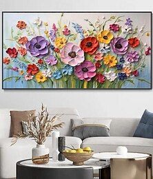 economico -dipinto a olio fatto a mano su tela decorazione della parete arte spatola 3d fiori colorati per la decorazione domestica pittura senza cornice arrotolata non stirata