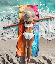 abordables -Serviette de plage serviette de bain grande impression 3d motif de mer serviette serviette de bain drap de plage couverture classique 100% microfibre couvertures confortables