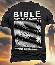 halpa -raamattu energia numerot usko päivittäin suunnittelija retro vintage miesten 3d print t-paita t-paita toppi urheilu ulkoilu loma ulkoilu t-paita musta valkoinen laivastonsininen lyhythihainen pyöreä