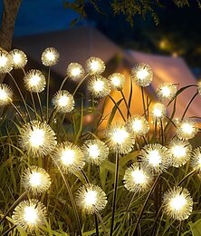 billiga -2st solenergi trädgård svängljus soldriven maskros ljus 6/8led utomhus ip65 vattentät uteplats ljus väg landskap utomhus gångväg dekoration lampa
