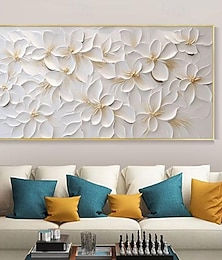 abordables -Peinture à l'huile faite à la main toile mur art décoration abstraite 3d couteau à palette texture abstraite fleurs pour la décoration intérieure roulé sans cadre peinture non étirée