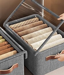 abordables -Caja de almacenamiento de ropa para colcha de armario, caja de almacenamiento con estructura de acero, caja de acabado, caja de almacenamiento de ropa para dormitorio y hogar